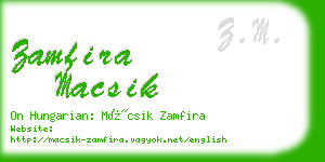 zamfira macsik business card